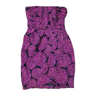 Shoshanna Silk Mini Dress Y2K Strapless Floral Cocktail Garden Party Derby 2